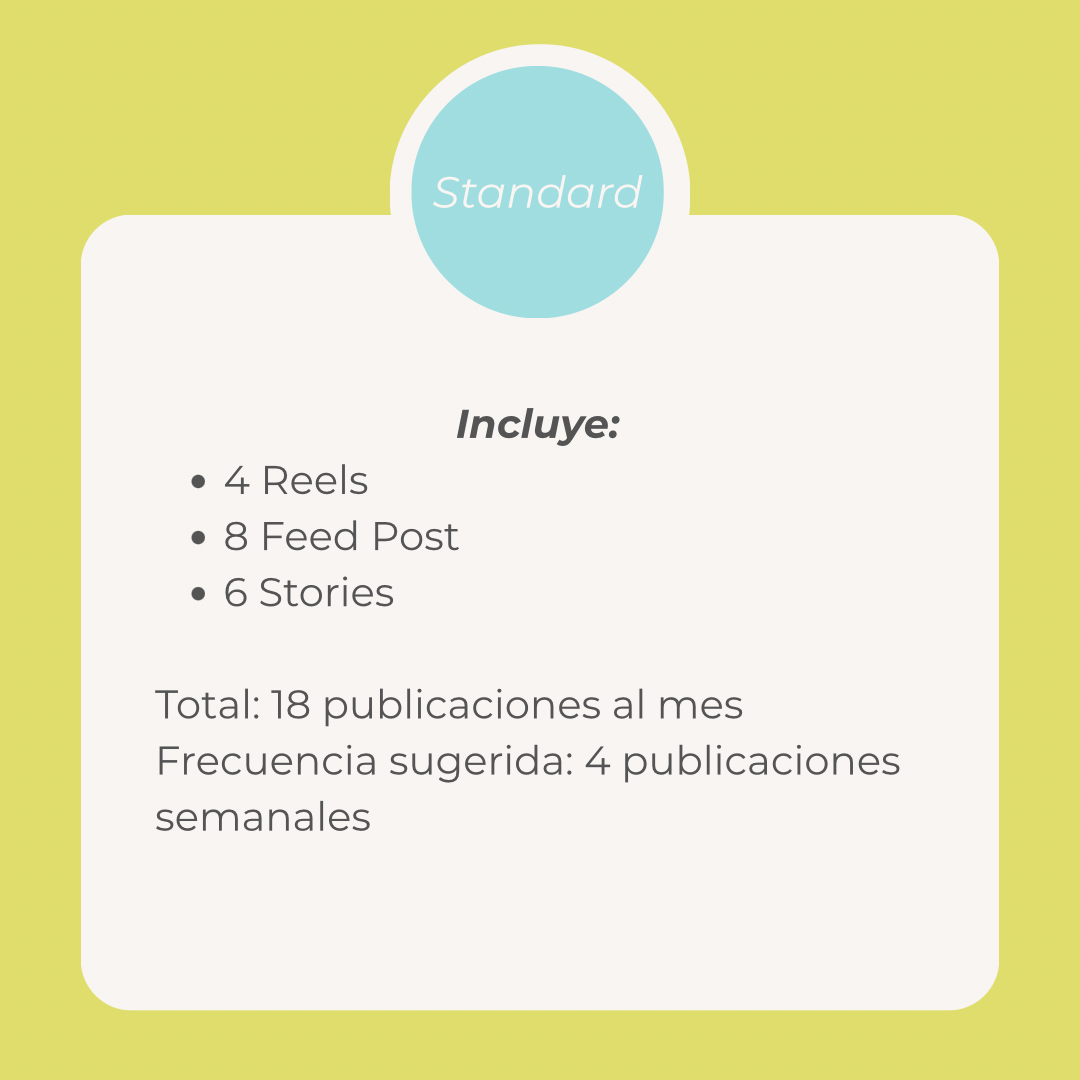 Paquete STANDARD Redes Sociales